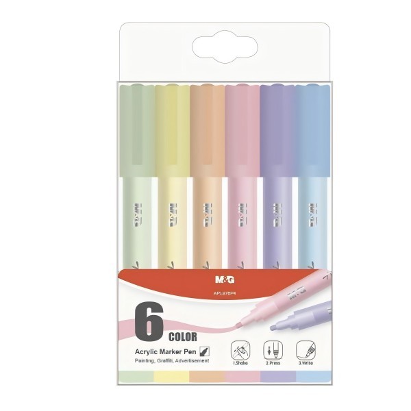 

M&G ACRYLIC MARKER DARK PASTEL COLOUR 6PCS - 10032366/APL976P5