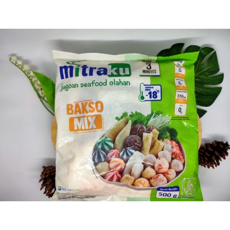 

Mitraku baso mix /baso ikan mix/baso seafood/500gr