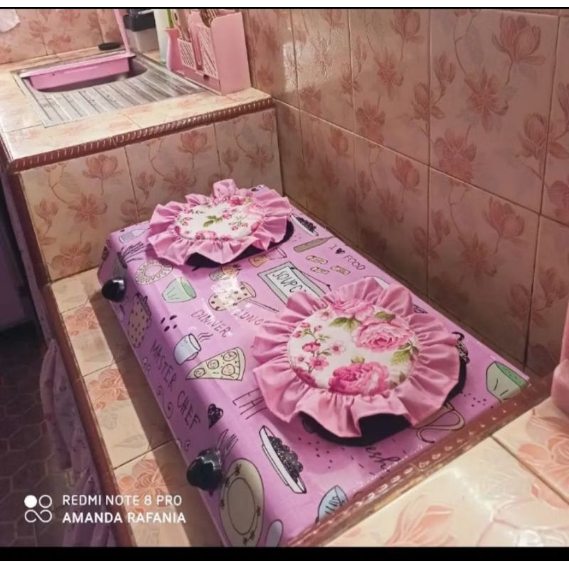 Alas tutup kompor( 1tungku) tutup kompor cover kompor shabby