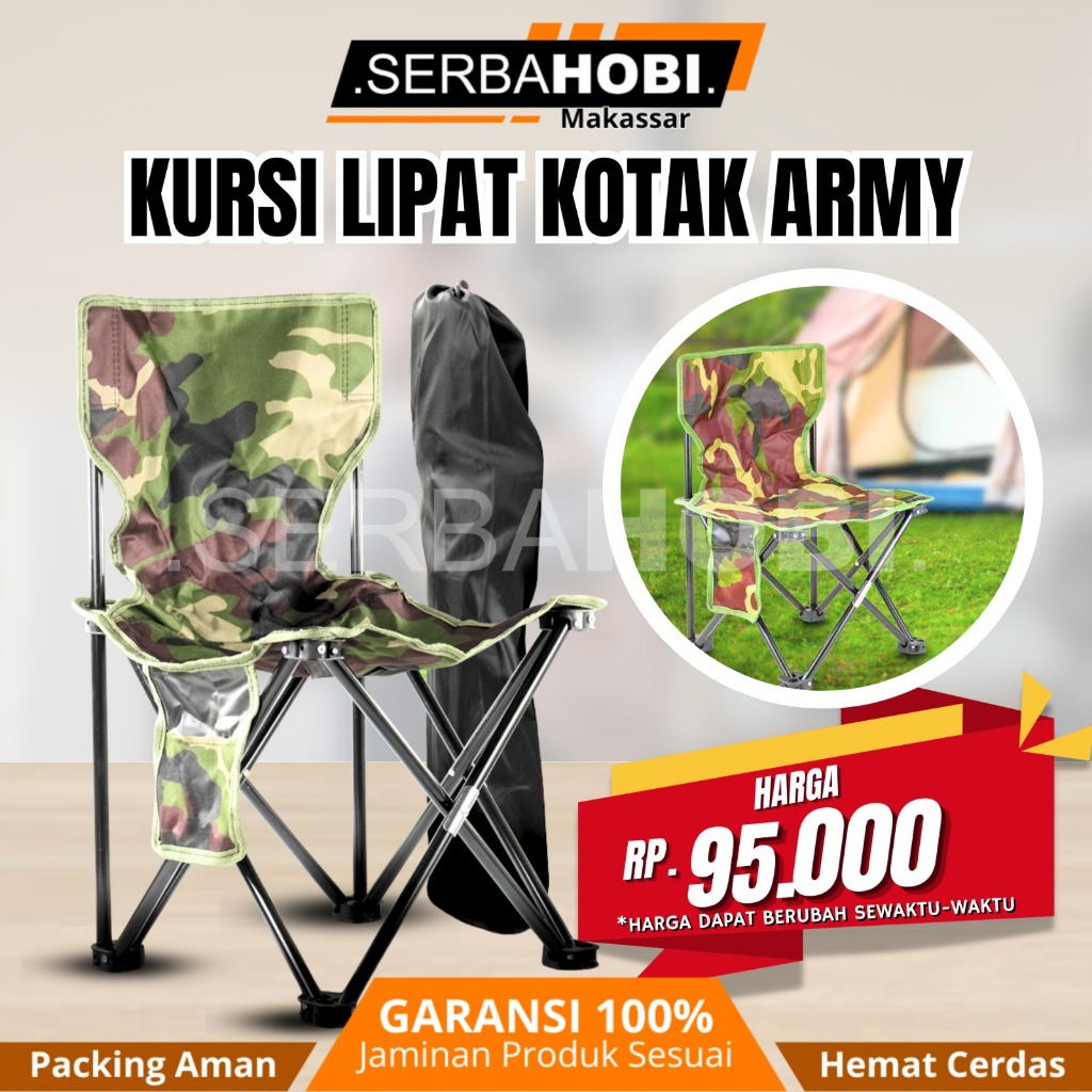 kursi lipat Outdoor Model Army / Kursi Lipat Outdoor dengan Tas