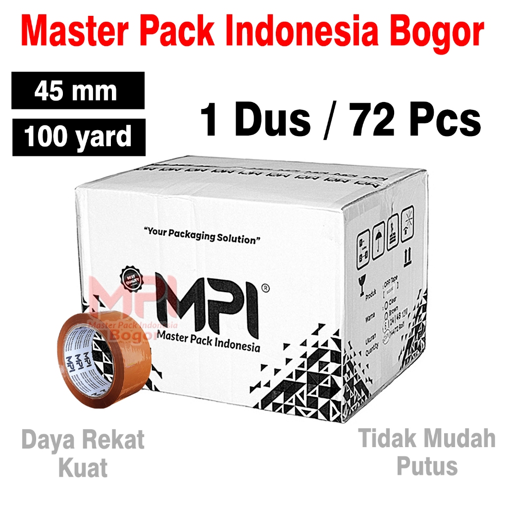 

1 DUS [ 72 Pcs ] - Lakban Coklat Tebal Berkualitas 45 mm x 100 yard - Lakban Pakcing Tebal Murah