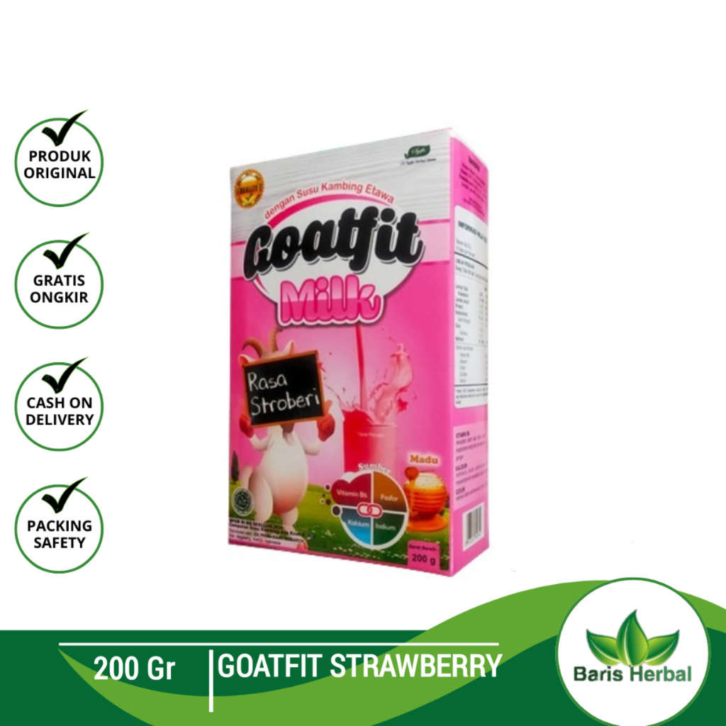 

Goatfit Milk Stroberi | Susu Kambing Etawa Murni | Goat Fit Strawbery Per Box Kemasan 200 gr