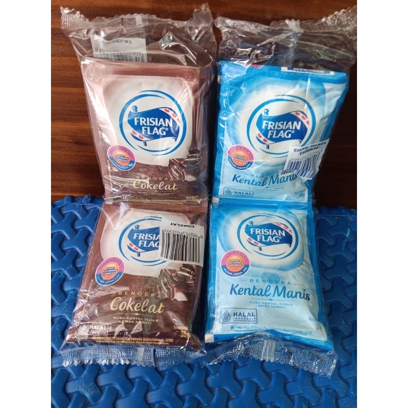 

Susu kental manis Frisian flag bendera putih coklat sachet 1 renceng x 6 sachet