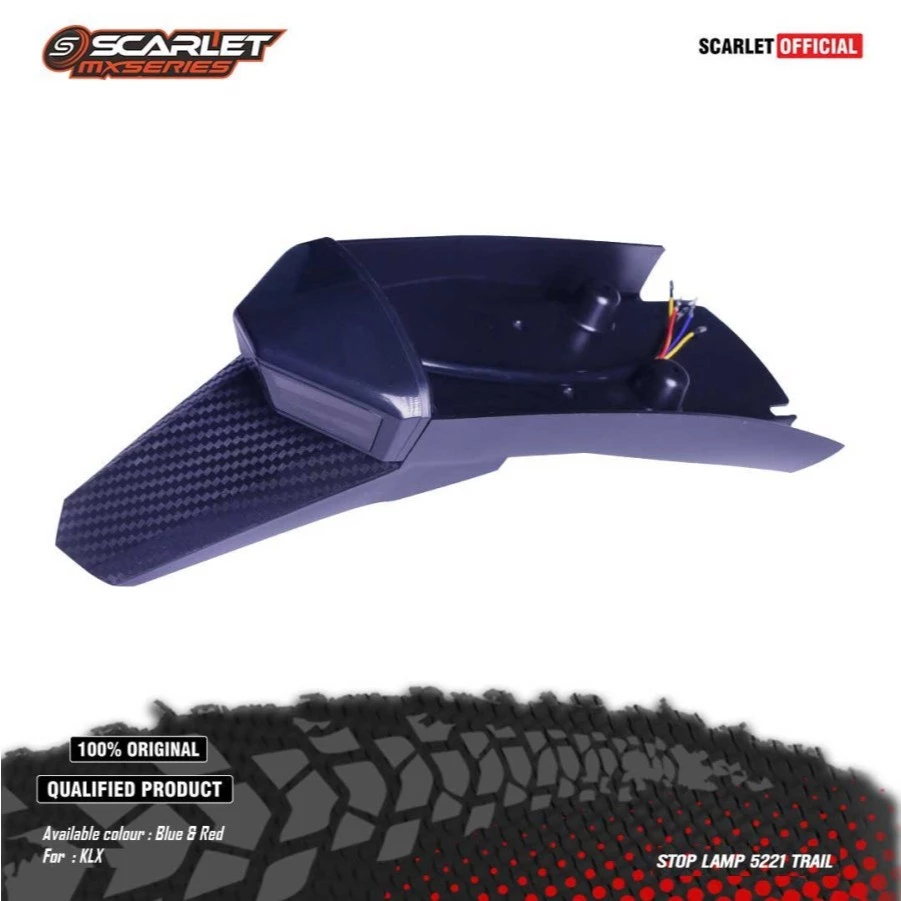 SPAKBOR BELAKANG SAYAP BELAKANG LAMPU KLX 150 DTRACKER 5521 SCARLET RACING