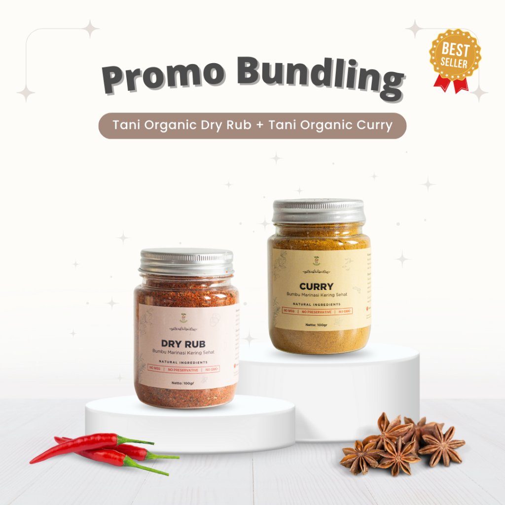 Promo Paket Bundling Tani Organic Dry Rub & Curry Rub - Bumbu Marinasi Serba Guna Rendah Lemak - Hou