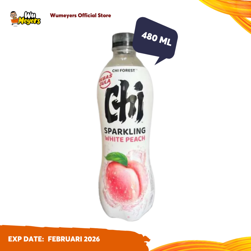 

Chi Forest Sparkling Water White Peach 480ml - Air Minuman Soda Rasa Persik