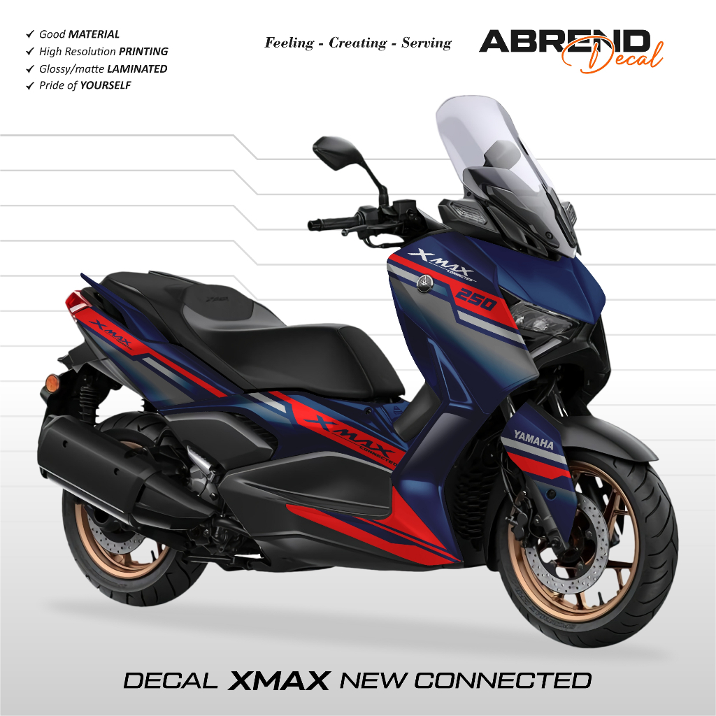 DECAL FULLBODY XMAX NEW CONNECTED GRAFIS CUSTOM VARIASI / STIKER MOTOR YAMAHA X-MAX / STOCK DECAL