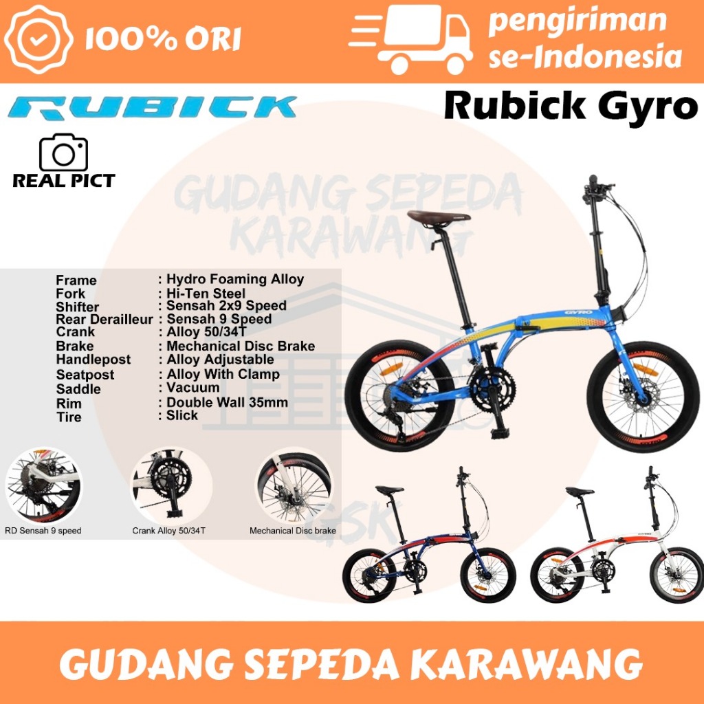 Sepeda Lipat Folding Bike 20 Rubick Gyro