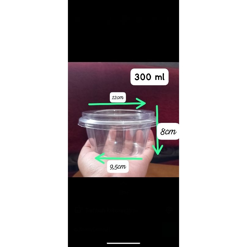 Mangkok/cup plastik 300ml 50pc