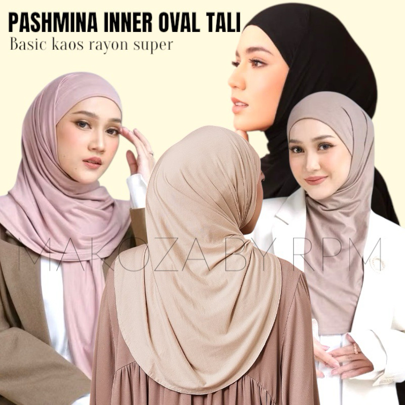 PASHMINA KAOS OVAL INNER TALI || PASHMINA INNER OVAL TALI KAOS RAYON SUPER