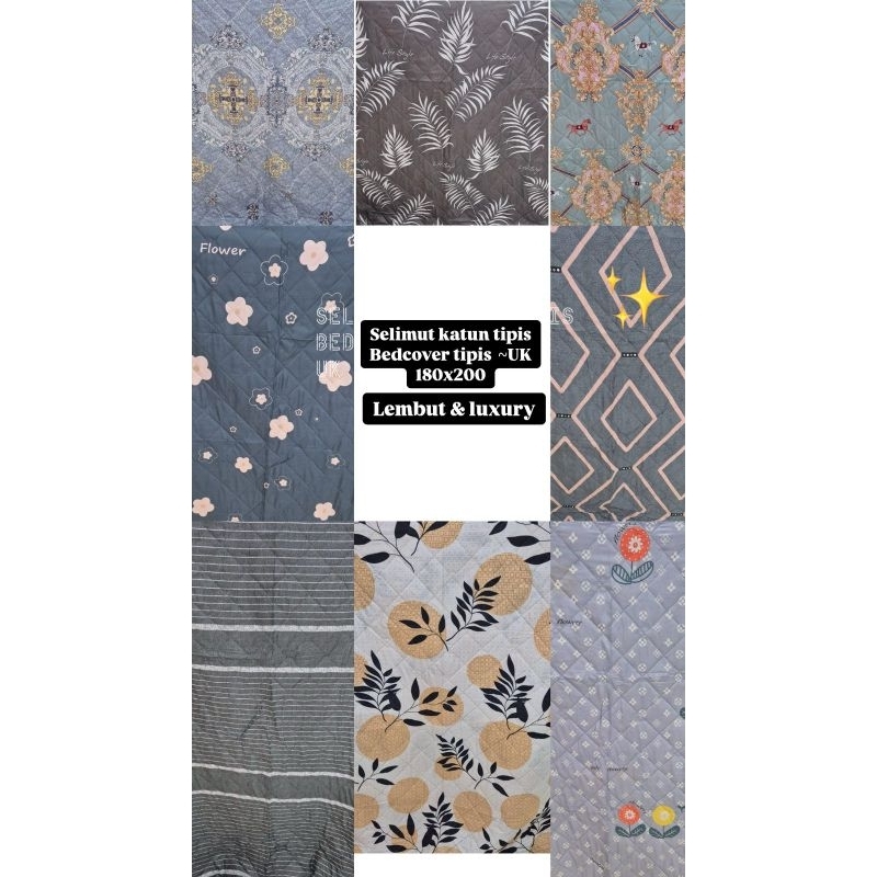 Selimut Katun Bedcover Tipis (180×200)