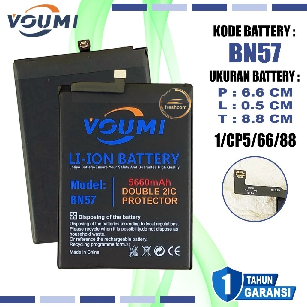 Baterai Original VOUMI Xiaomi Redmi POCO X3 Pro POCO X3 NFC BN-57 BN57 BN 57