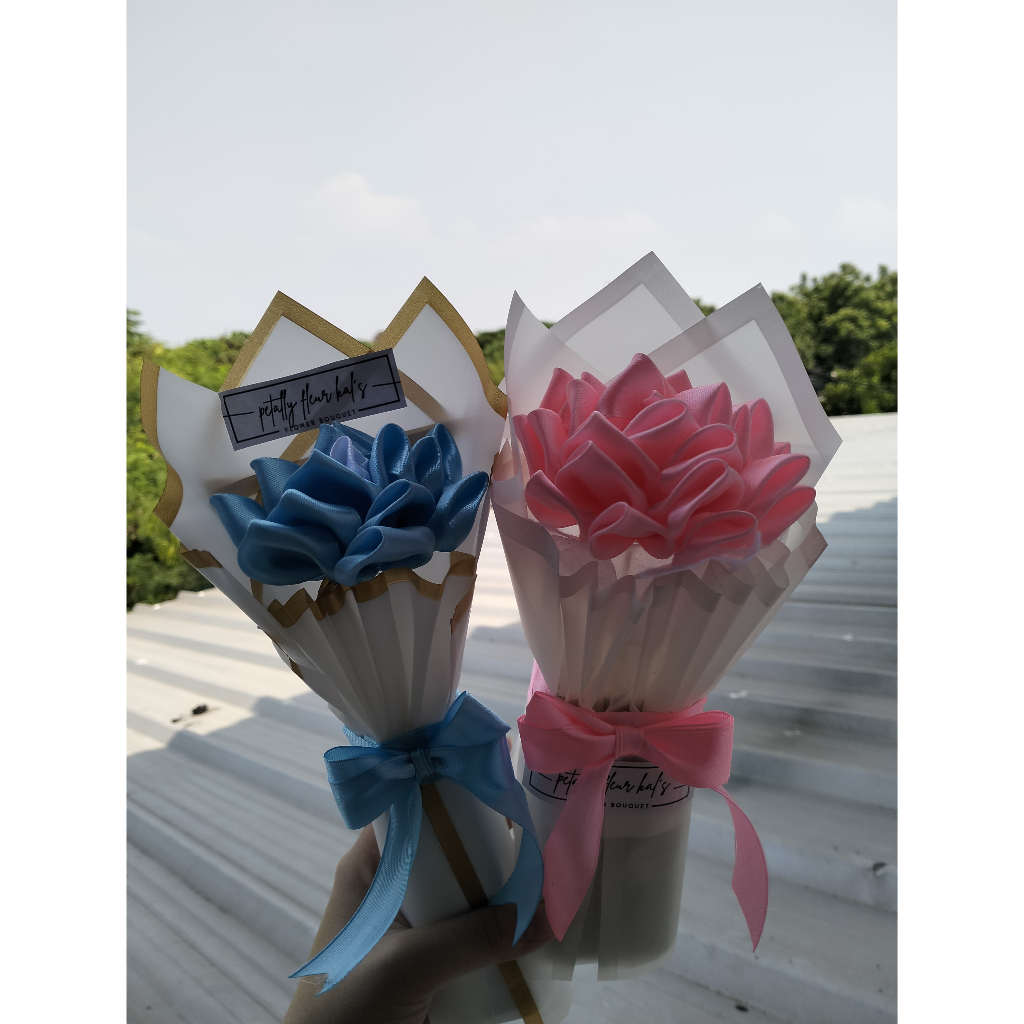 BUKET SINGLE BUNGA DAHLIA/BUKET BUNGA PITA SATIN/1 TANGKAI/MINI BUKET