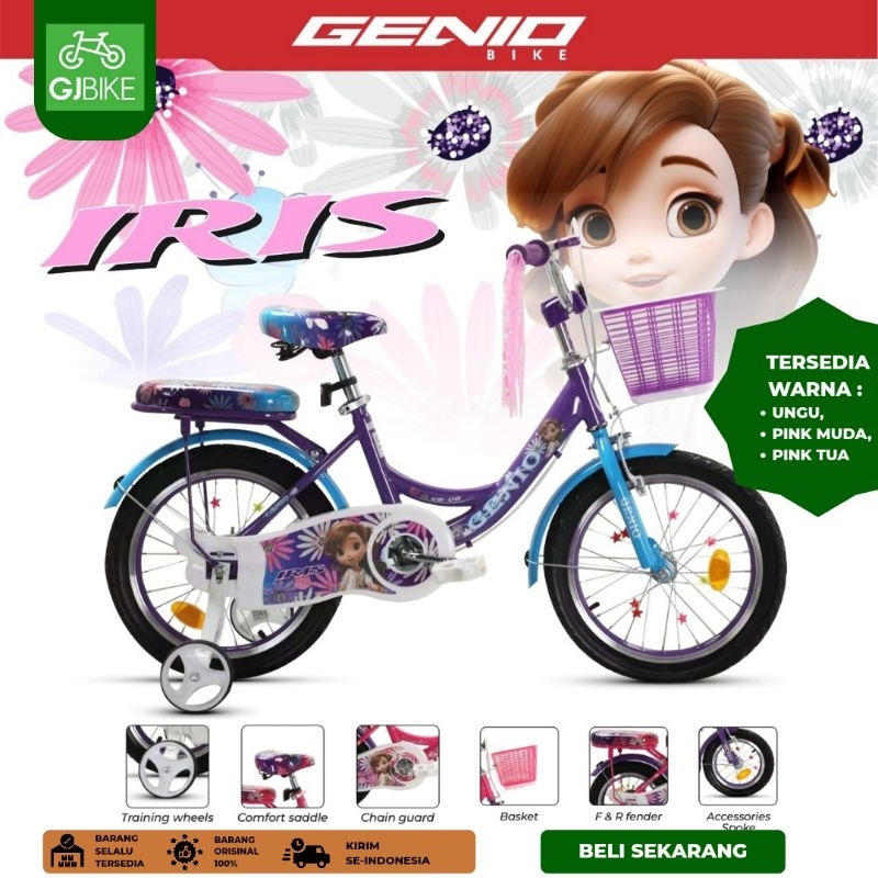 Sepeda Anak Cewek Iris Ukuran 12 16 18 | High Quality