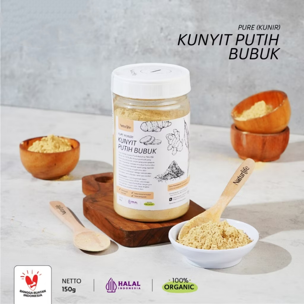 

KUNYIT PUTIH BUBUK 150 gram Serbuk Rempah Rimpang Kunir Putih White Tumeric