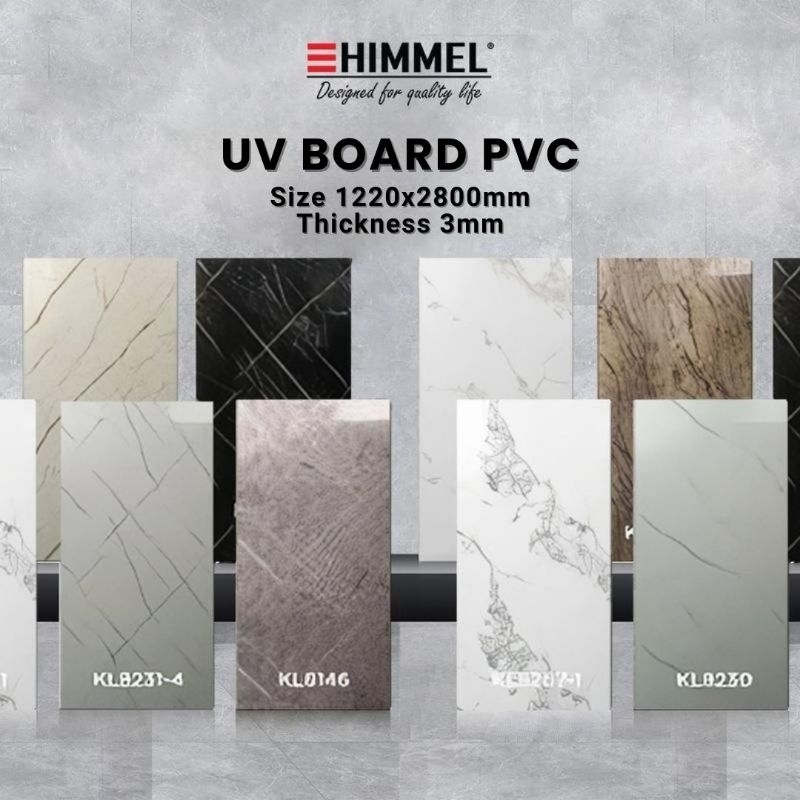 HIMMEL Marmer PVC Dinding / UV Board Lembaran