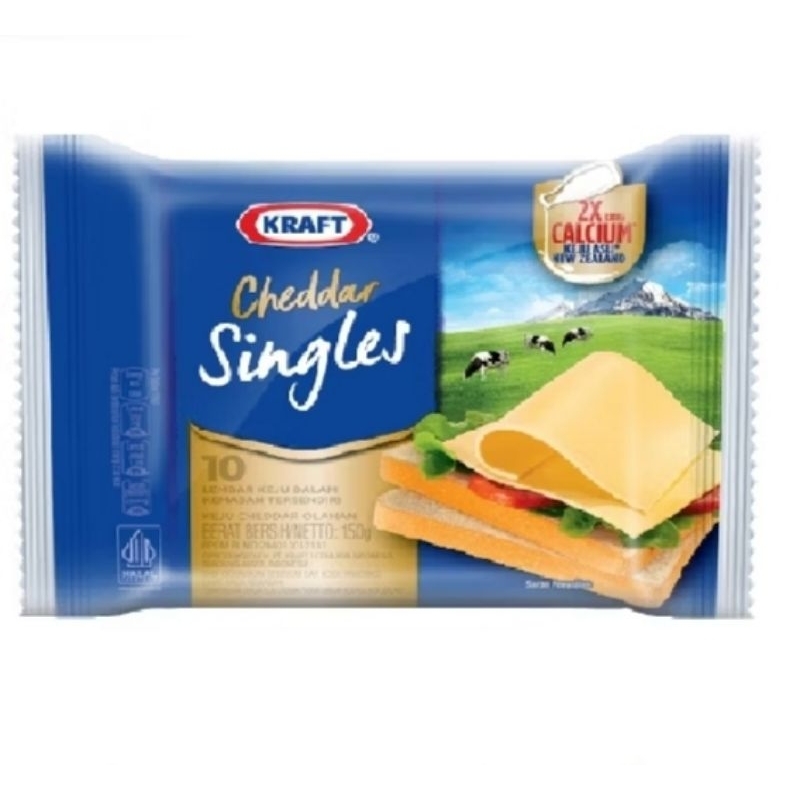 

Keju Kraft Singles Isi 10 - Keju Cheddar Olahan 150gr