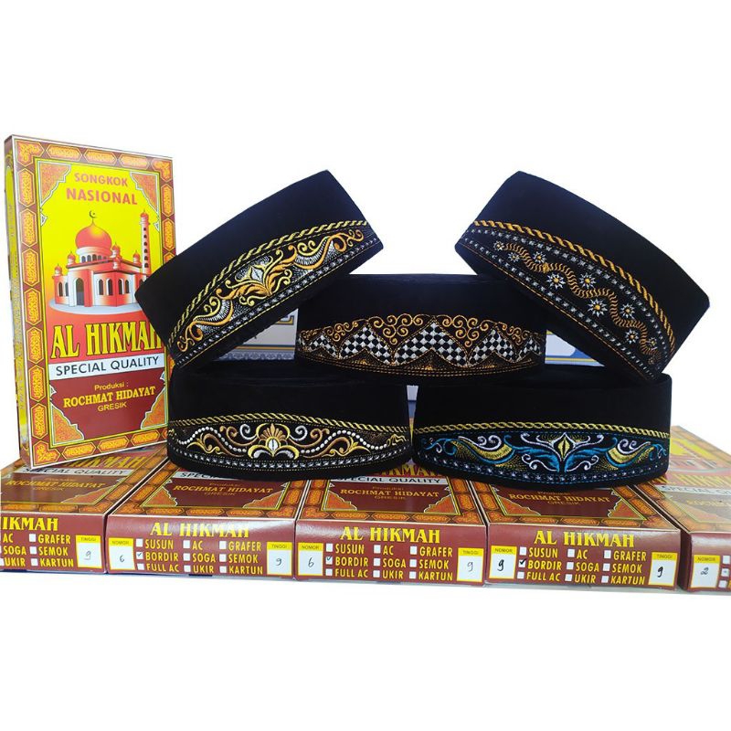 Songkok Peci Hitam Bordir