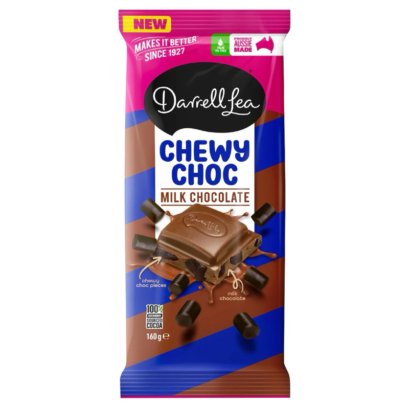 

Darrell Lea Chewy Choc Milk Chocolate Bar 160g - Australia