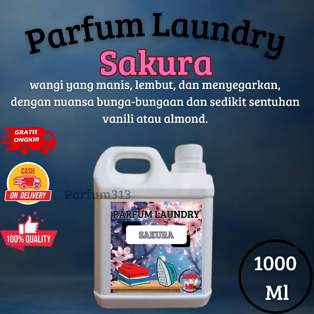 PARFUM LAUNDRY SAKURA 1 LITER | PARFUM LAUNDRY TAHAN LAMA DAN WANGI | LAUNDRY PARFUM