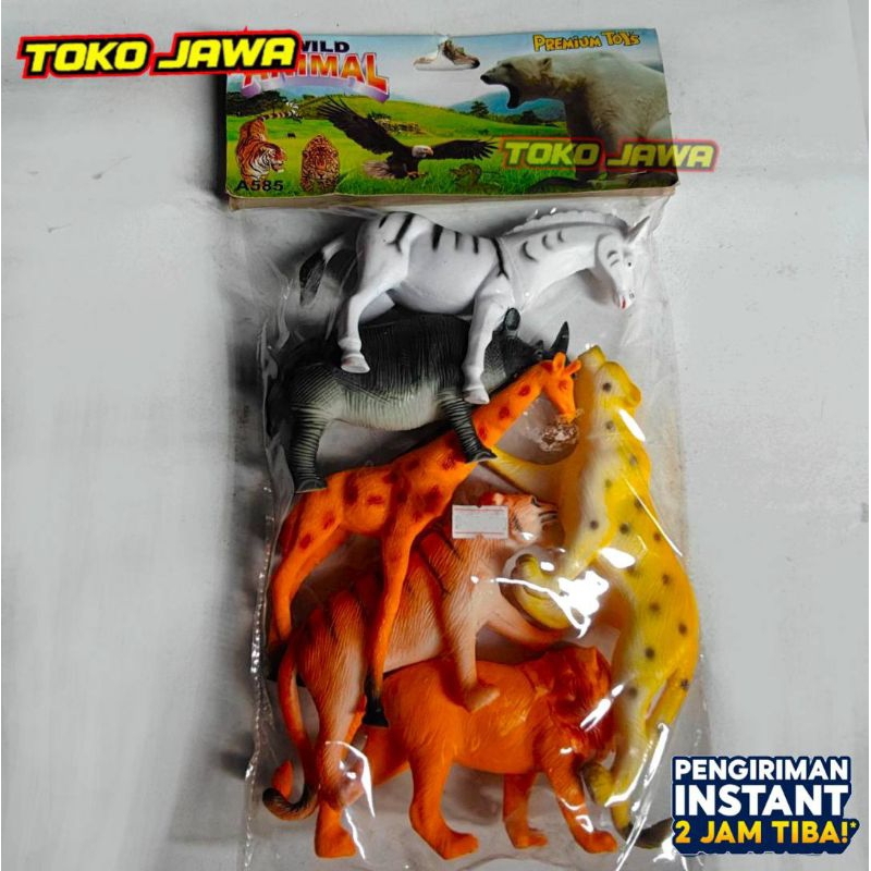 MAINAN ANAKHEWAN KARET ANIMAL WILD isi 6 pcs