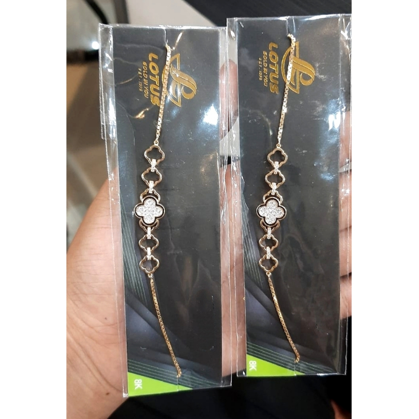 GELANG SERUT LOTUS VAN KLIFF ZIRCON KADAR 375 8K
