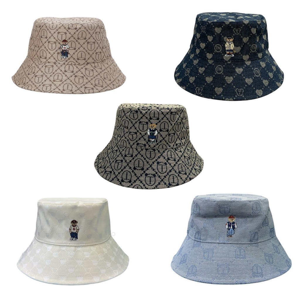 GUOO Bear by TTWN - Topi Bucket Fashionable Motif Beruang Lucu Bahan Kanvas Awet