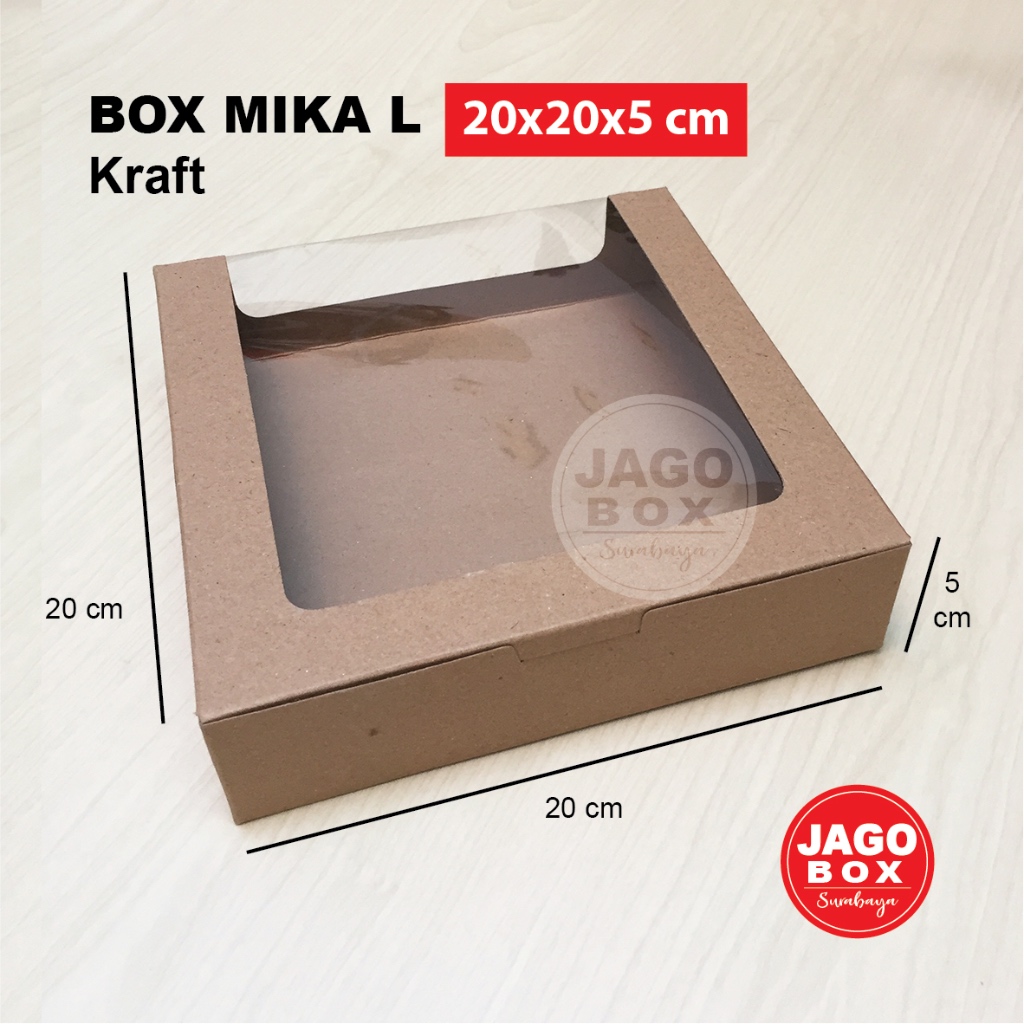 

Box Kotak Kue Snack Mika L 20x20x5 cm KRAFT
