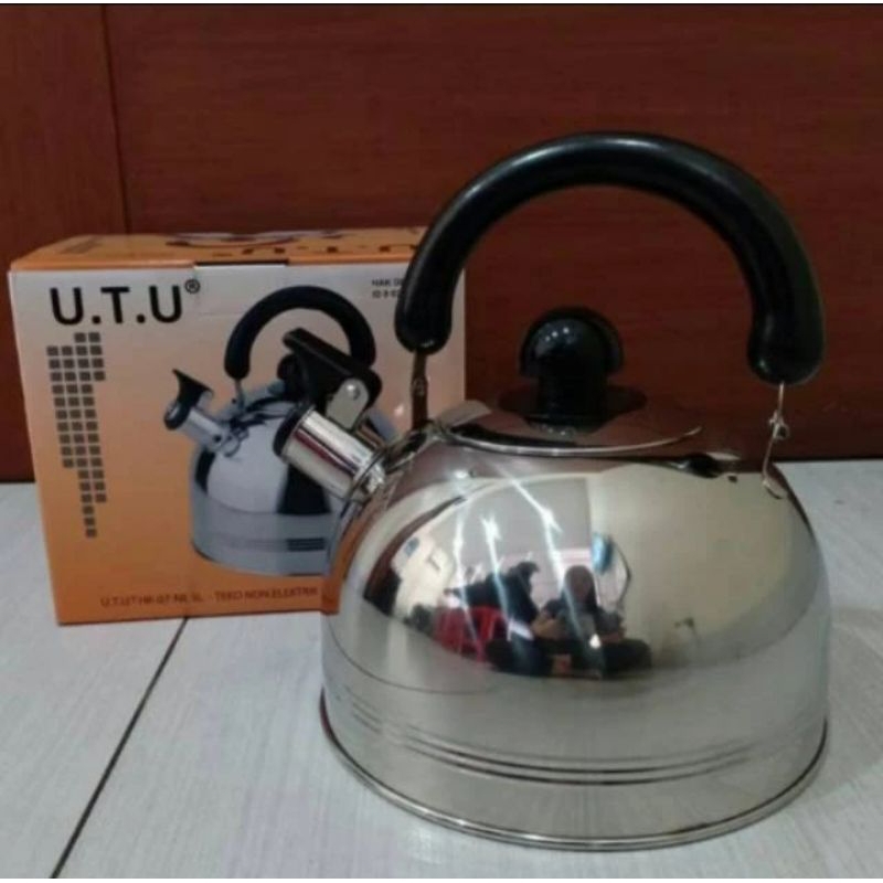 Teko Bunyi Siul 3 Liter UTU Whistling Kettle Stainless Steel / Teko Masak Air Ceret Bunyi Siul