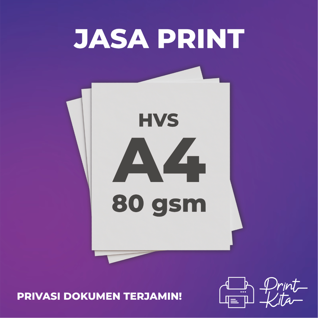 

Jasa Print HVS A4 80 gsm Cetak Hitam Putih Berwarna Murah Skripsi Buku Booklet Brosur Selebaran Soal Ujian Tugas