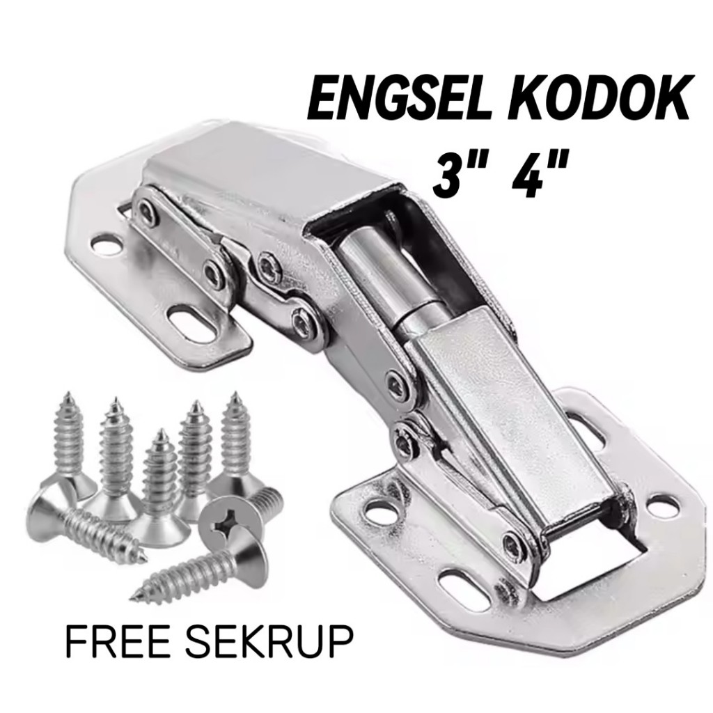 ENGSEL KODOK 3" 4" 90 DERAJAT / ENGSEL SENDOK PINTU LEMARI TANPA BOBOK ENGSEL JEMBATAN HIDROLIK 3" 4