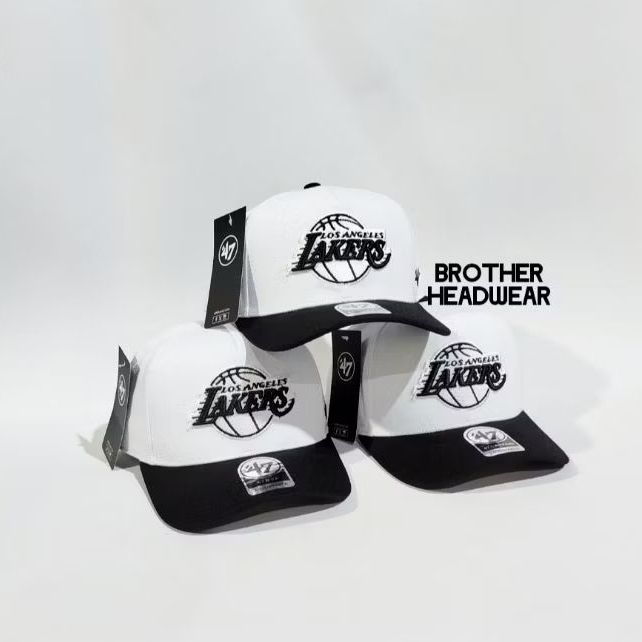 Topi premium Los Angeles Lakers Hitam Putih / Topi NBA Club