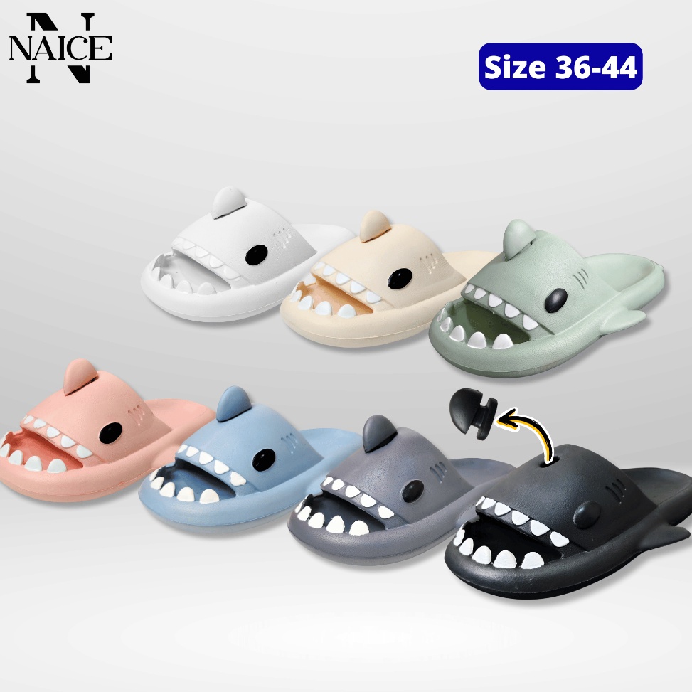 55LANGSUNG KIRIM Sandal Hiu Dewasa pria Wanita  Sandal Shark el Hiu EVA  Sandal ikan hiu couple  San