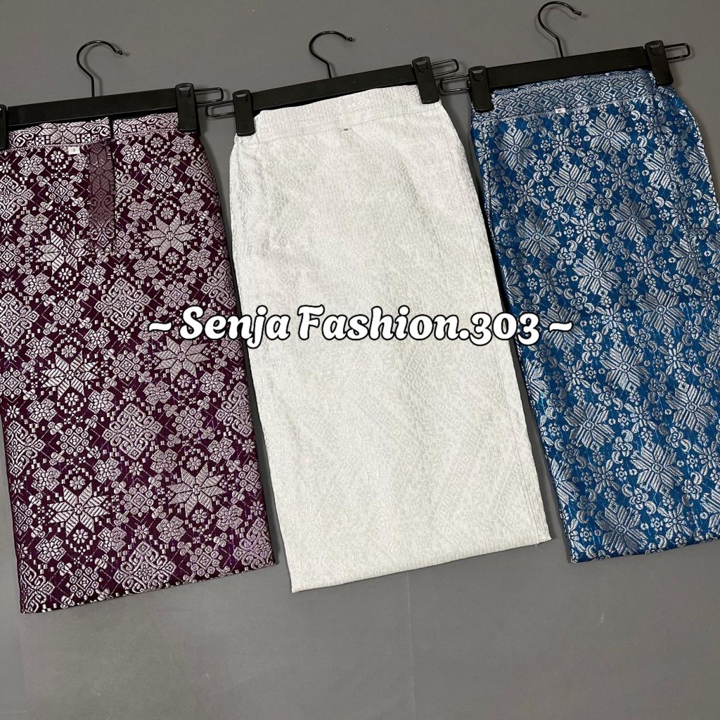 SENJA FASHION - Rok Songket Span Bawahan Kebaya Model Belah Depan Dan Karet Kiri Kanan Rok Songket S