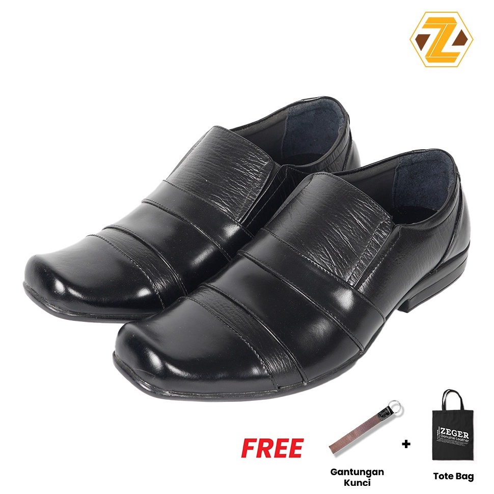 55LARIS MANIS ZEGER Sepatu Kulit Formal Pantofel Pria  MT 261
