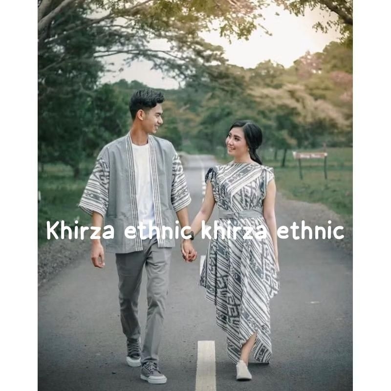 [ READY ] Set couple tenun - dress tenun - dress etnik - wedding - kimono etnik - kimono tenun