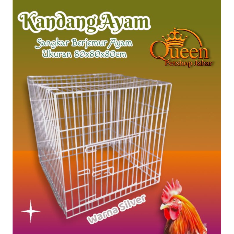 Kandang Ayam Bangkok 80x80x80cm / Kandang Ayam Lipat / Kandang Berjemur Ayam