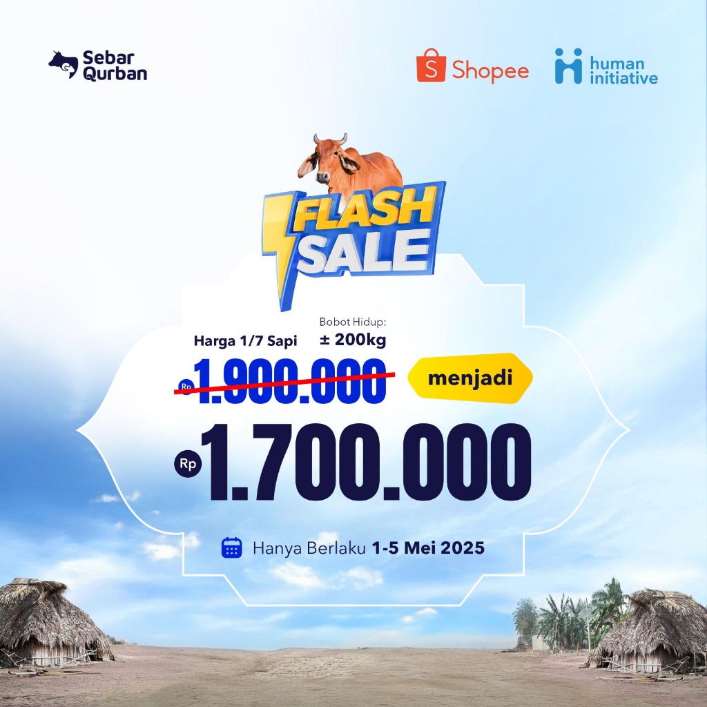 

Hewan Qurban 1 per 7 Sapi Flashsale