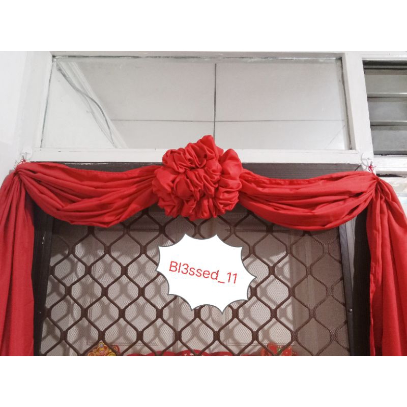 Kain Merah Sanjit/Kain Merah Wedding/Kain Merah Buat di Pintu/Kain Merah 5 Meter