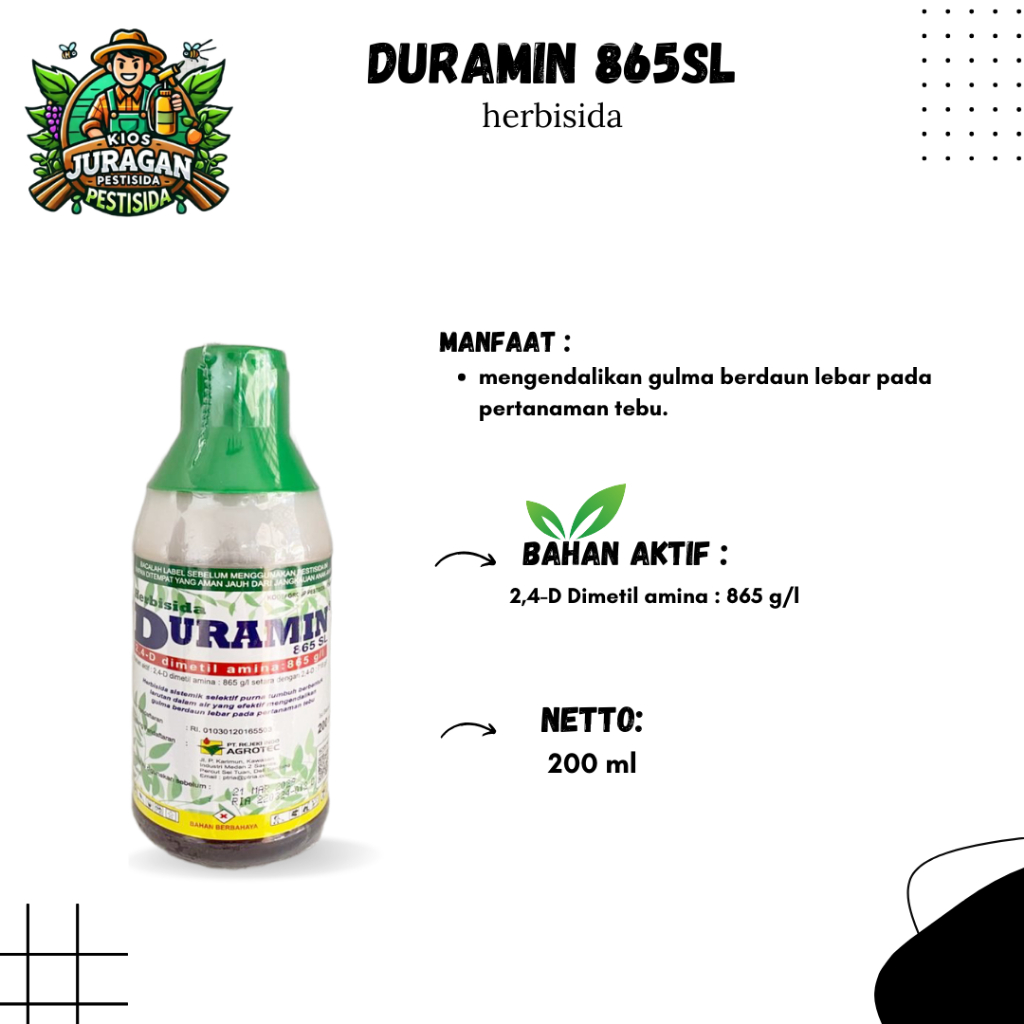 DURAMIN 865SL 200ml HERBISIDA SISTEMIK SELEKTIF