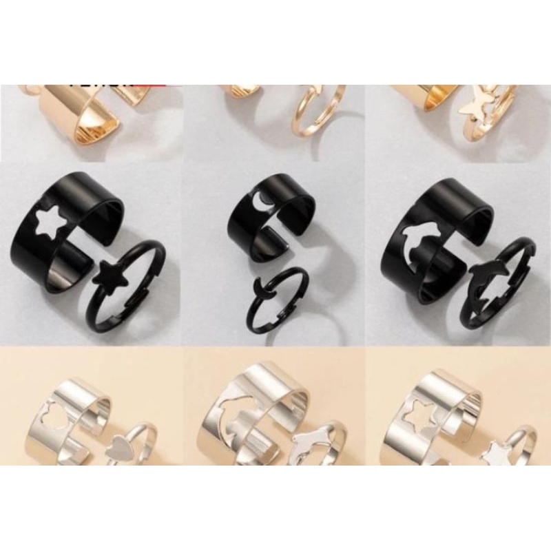 Sepasang Cincin Couple 2 Pcs Romance Pacar