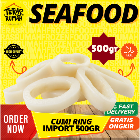 

CUMI RING IMPORT KUPAS BERSIH CALAMARI SQUID 500GR