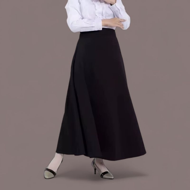 Rok Scuba Premium / Rok A Line / Rok Wanita Dewasa Hitam