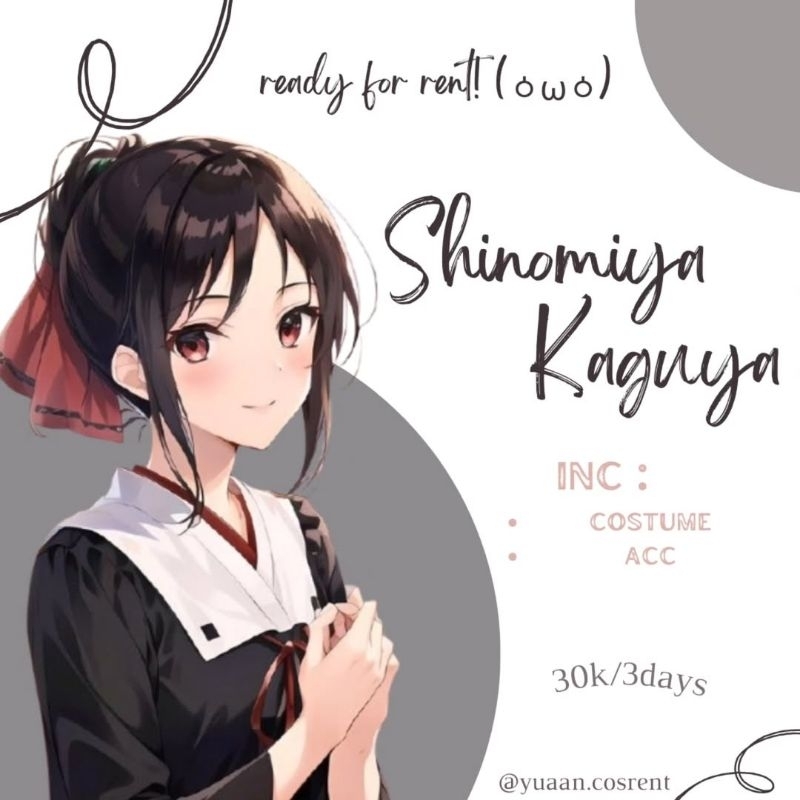 [ RENTAL ] Cosplay Shinomiya Kaguya Kaguya-sama: Love is War size allsize