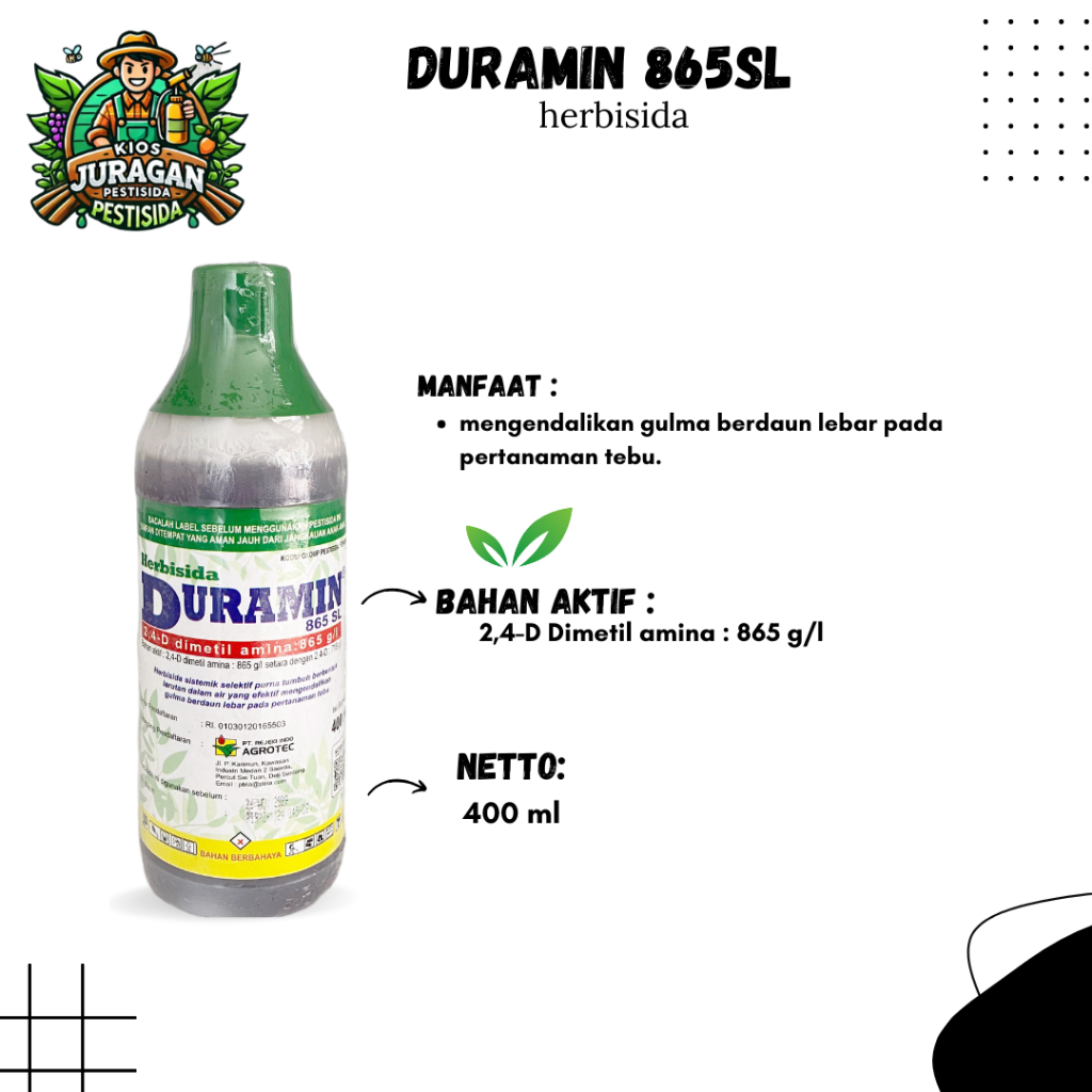 DURAMIN 865SL 400ml HERBISIDA SISTEMIK SELEKTIF