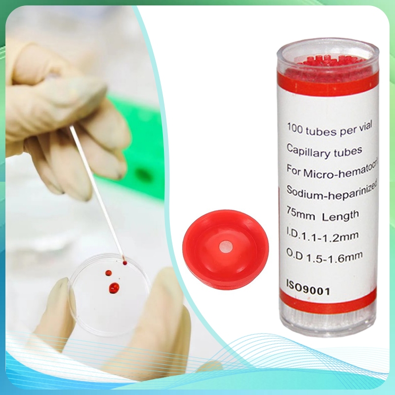 Tabung Hematokrit Haematocrit Micro Hematokrit Merah Isi 100 Tabung Mikro Kapiler Hematokrit Tube
