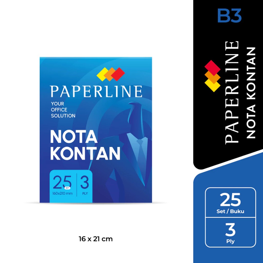 

Paperline Nota Kontan B3 3 Ply NCR Kertas Putih Tebal Buku Nota Penjualan - 1 Nota/Buku