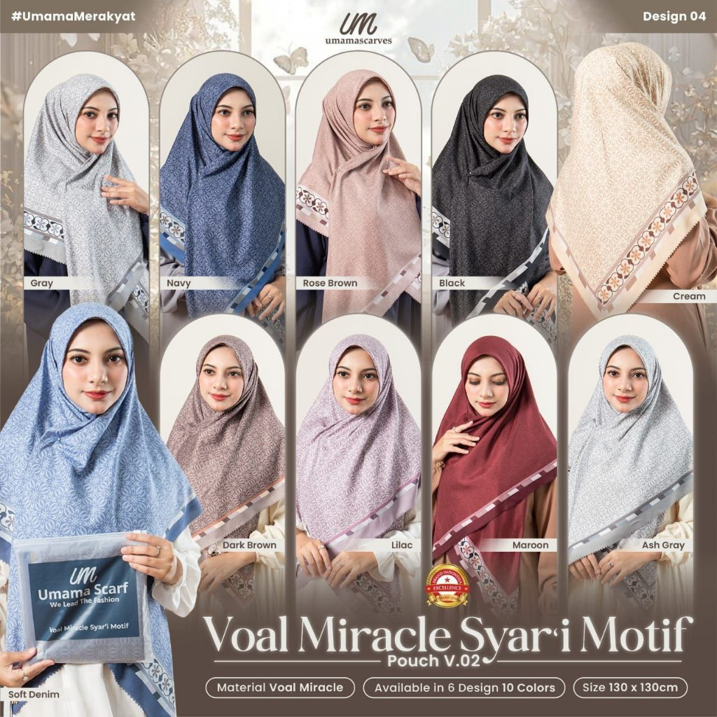 Gerai Rabbani/Hijab Segi Empat Motif /Syari