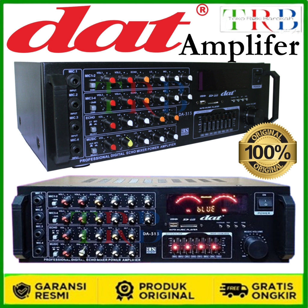 [BISA COD]Power Amplifer Bluetooth DAT DA-313 DA313 DA 313 utk Speaker,Karaoke,Studio,Rec