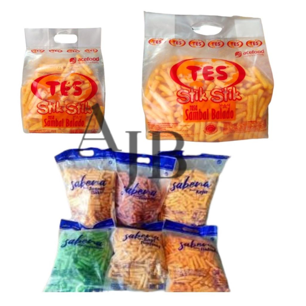 

1 BUNGKUS - Stik rasa balado 200 gram & 500 gram MERK TES & Stik berbagai rasa 340 gram MERK SABENA